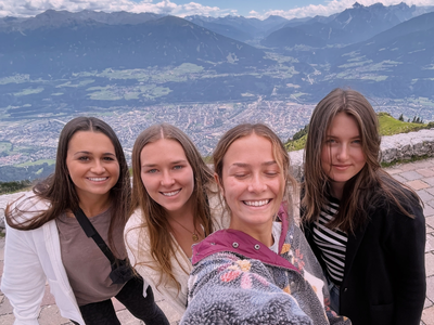  girls taking a selfie during trip